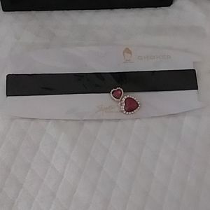 Diamond Heart Pendant Choker Necklace